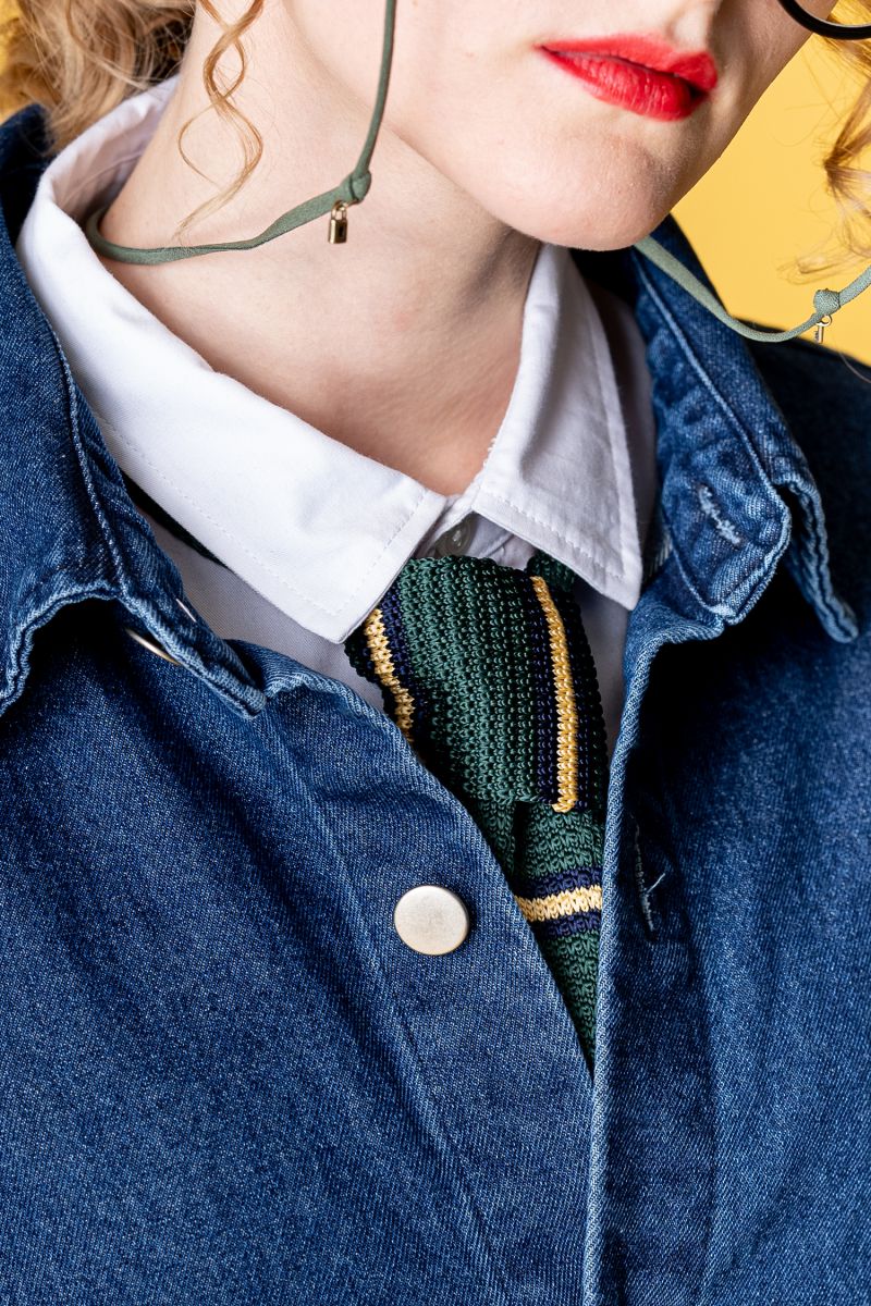 UNITED ARROWS 鹿の子ニットタイ ボーダー ドイツ製 美品 an meets zakka ボーダー柄ニットタイ/ニットネクタイ
