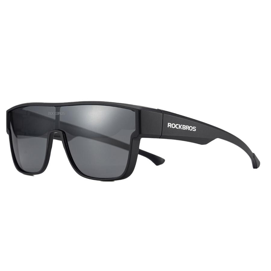 オーバーグラス 偏光 サングラス メガネ 眼鏡の上から スクエア 簡単 運転 釣り UV400 軽量 ロックブロス｜rockbros｜02