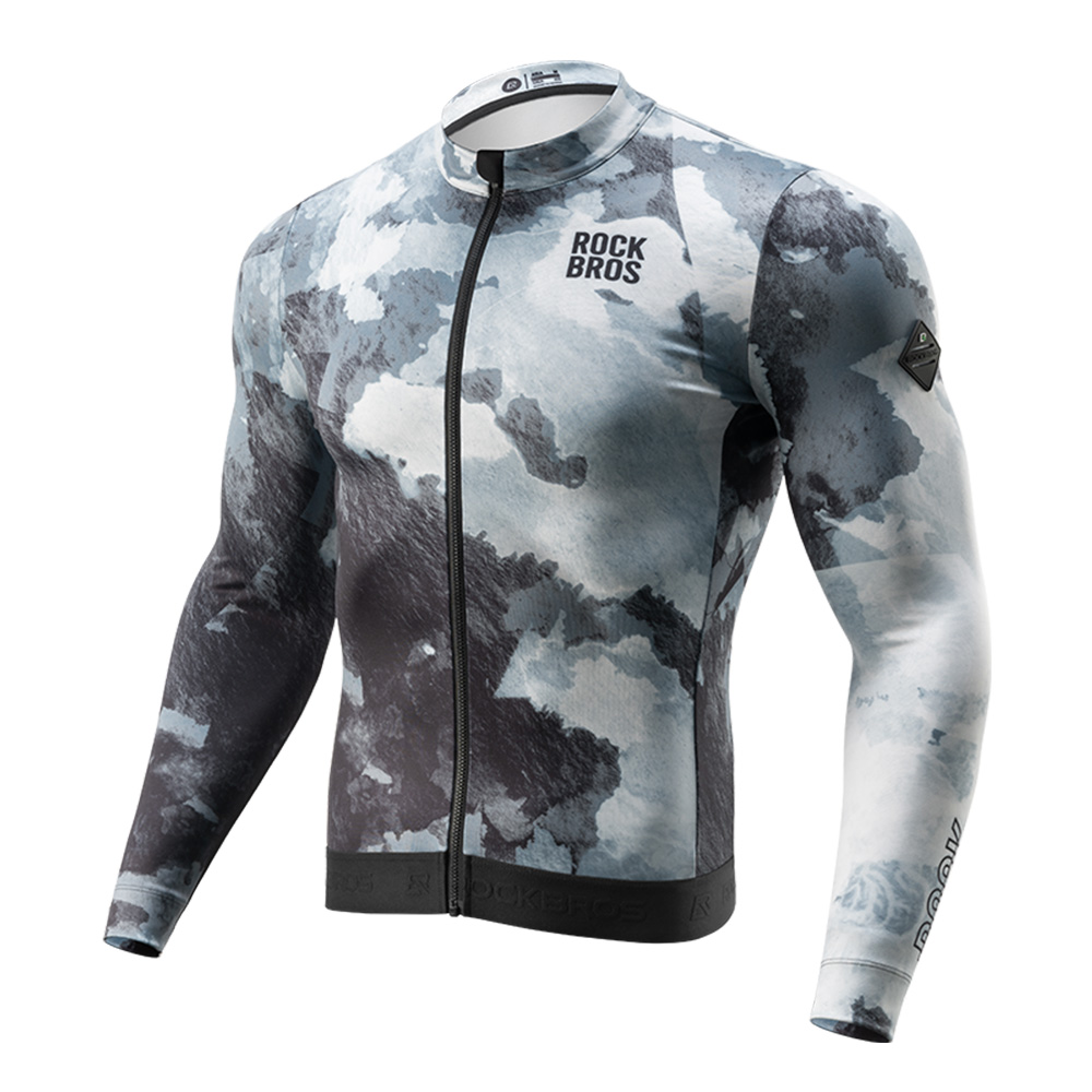ROCKBROS サイクルジャージ 冬用 サイクルウェア メンズ 裏起毛 防風