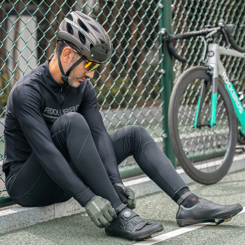 サイクリングパンツ ロング サイクル レーサー 秋冬 衝撃吸収パッド