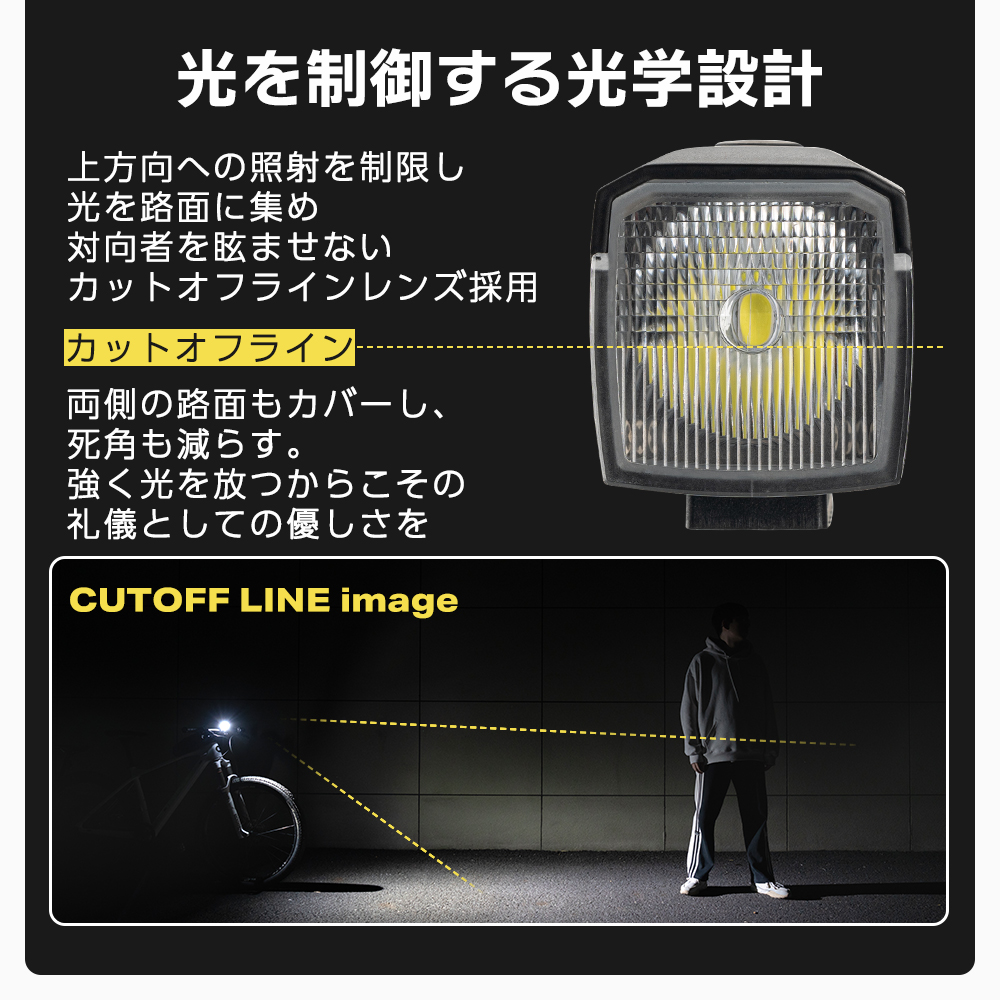 ROCKBROS 自転車 ライト フロント 外部電源 バッテリーなし 1600lm