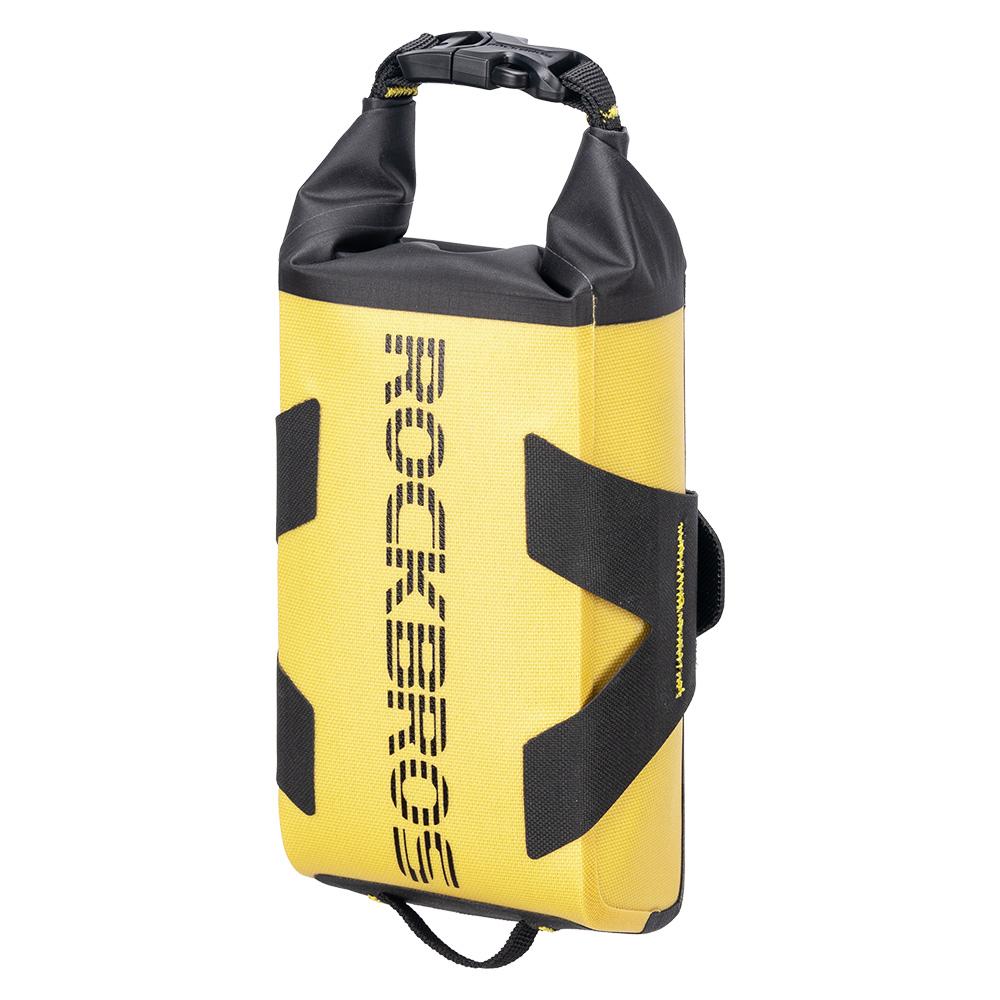 ROCKBROS フレームバッグ 防水 ロールトップ 1L イエロー トップ