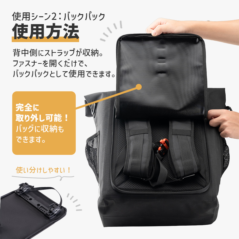 ROCKBROS リアバッグ パニアバッグ バックパック 2WAY 通勤バッグ