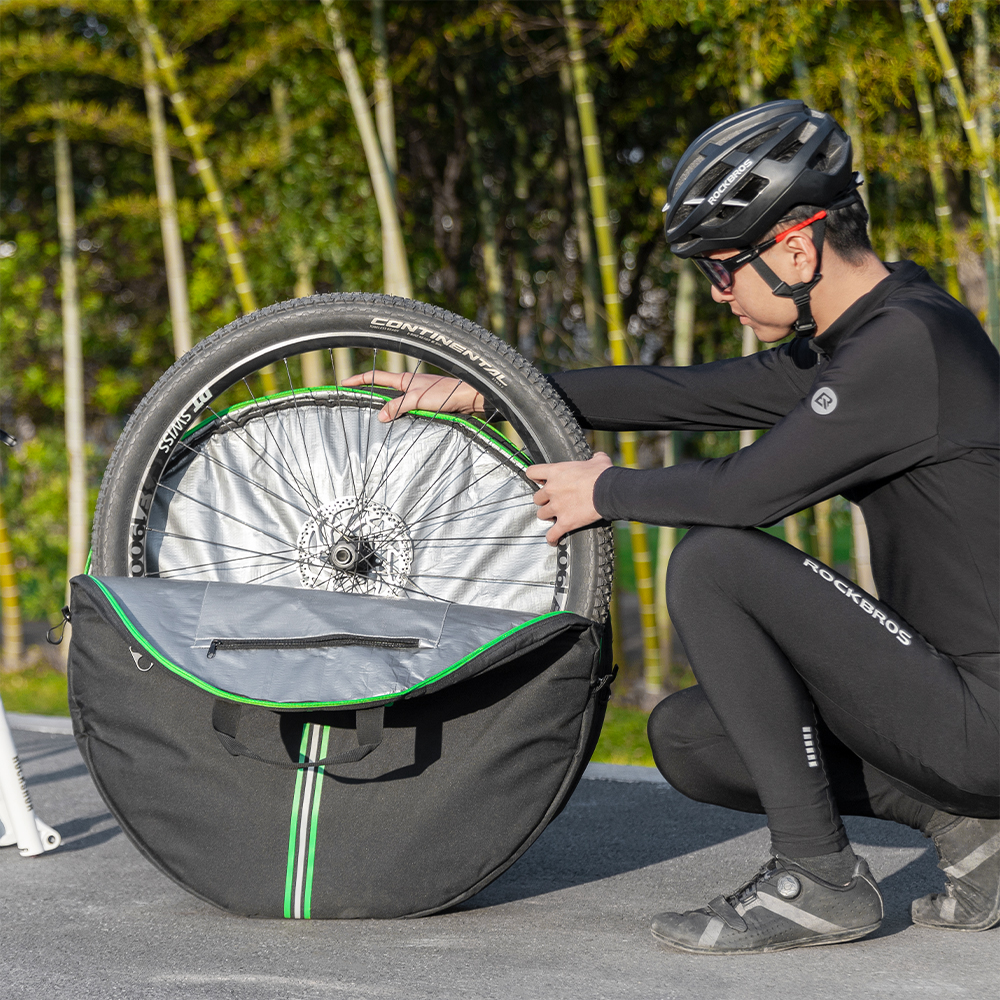 ホイールバッグ 2本 自転車用 タイヤ 車輪 ケース 保護 輪行 スペア 防水 防汚 耐衝撃 スプロケット ホイール保護 ロックブロス