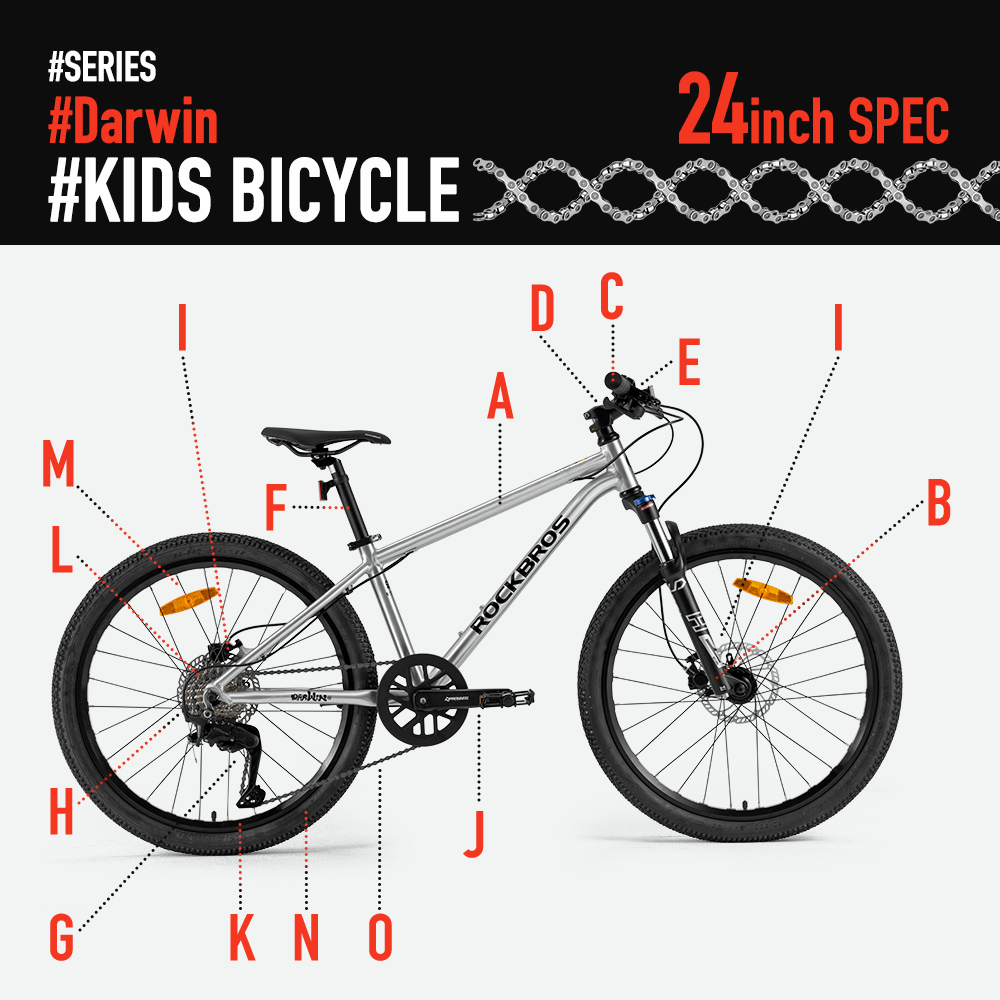 ROCKBROS 子供用自転車 24インチ ダーウィン 小学生 中学生 男の子