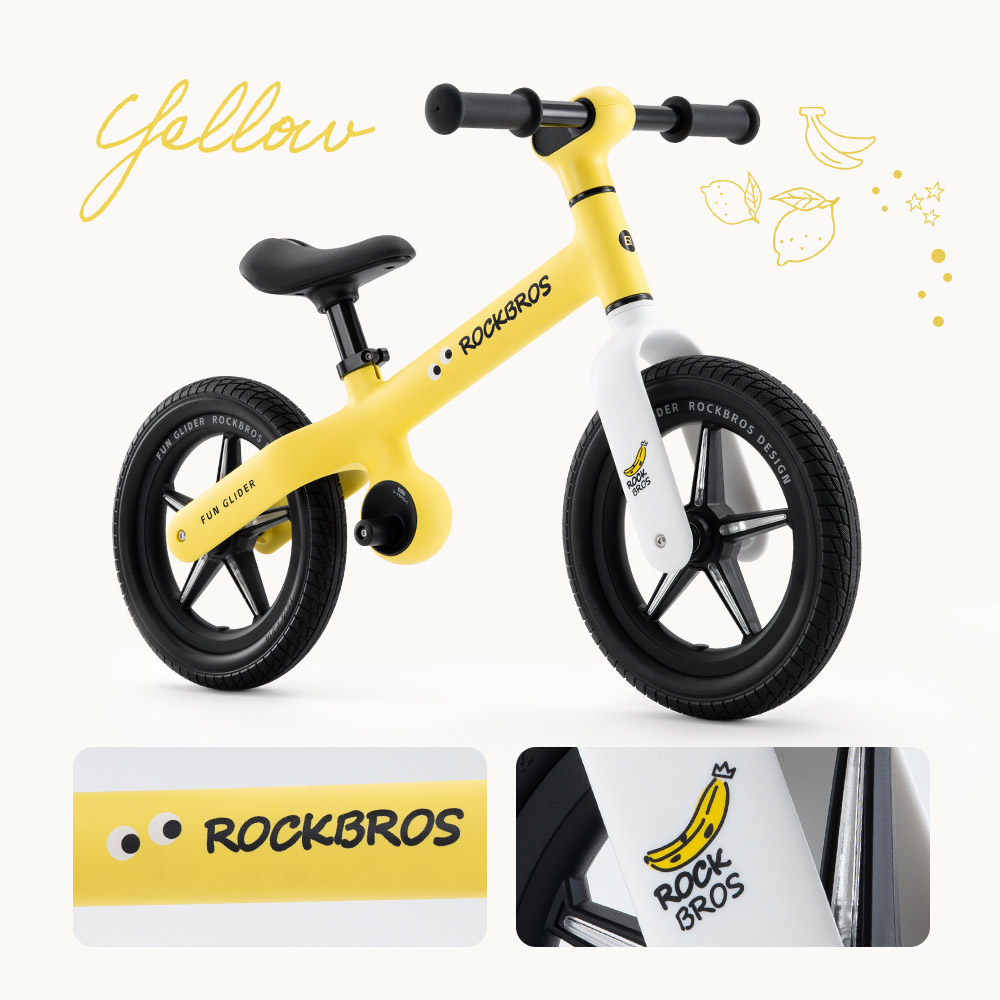 ROCKBROS キッズ バランスバイク 12インチ 子供 自転車 ノーパンク