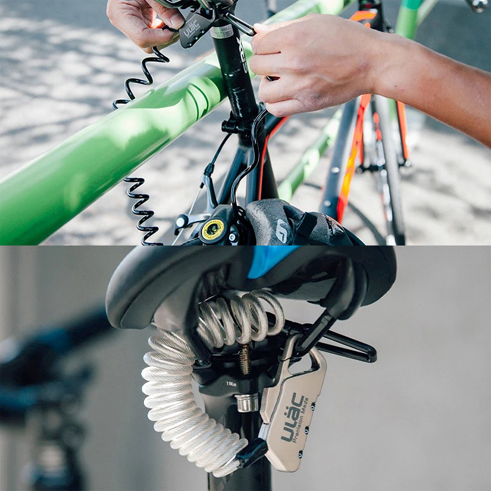 ケーブル自転車ロック ケーブル レッド プラスチック 二つのキー 自転車バイク