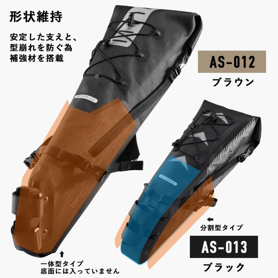 防水 大容量 ストラップ式 反射材付き サドルバッグ 自転車 ロードバイク ROCKBROS サドルバッグ 自転車 大容量 防水 ロードバイク