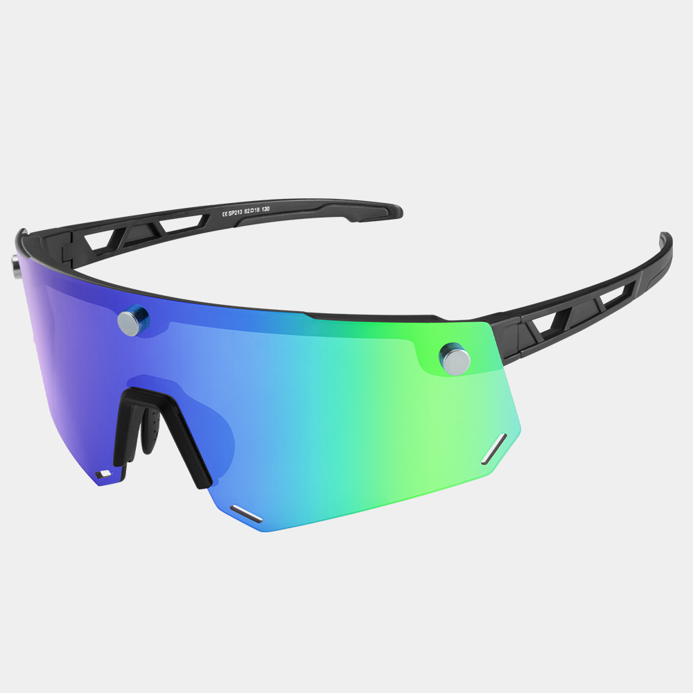 正規店仕入れの スポーツサングラス UV400 軽量 紫外線カット サイクリング 白ミラー
