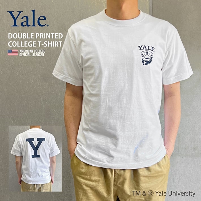 Yale University イェール大学 Tシャツ プリント メンズ カレッジ ロゴ ブルドッグ...