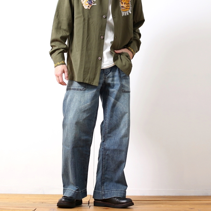 HOUSTON⭐︎40 フライトパンツ A-11B フライトスーツ ネイビー 肉厚