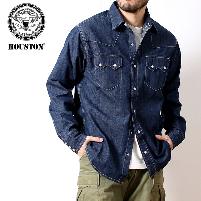 HOUSTON（ヒューストン） ウエスタンシャツ デニムシャツ メンズ 男性