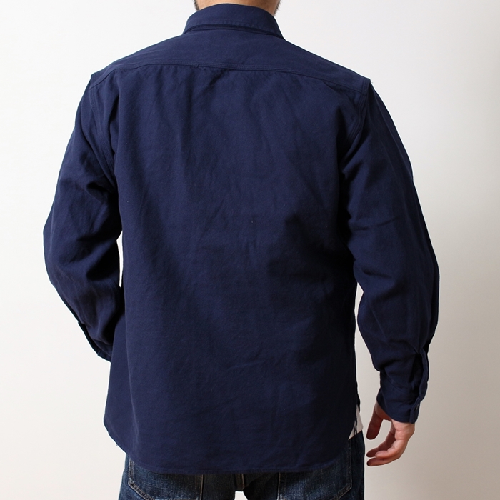 ernesto⭐️46⭐️春夏濃紺ネイビージャケット⭐️コットンウール⭐️定価15万美品 HOUSTON ヒューストン ソリッドヴィエラシャツ メンズ ブランド 無地