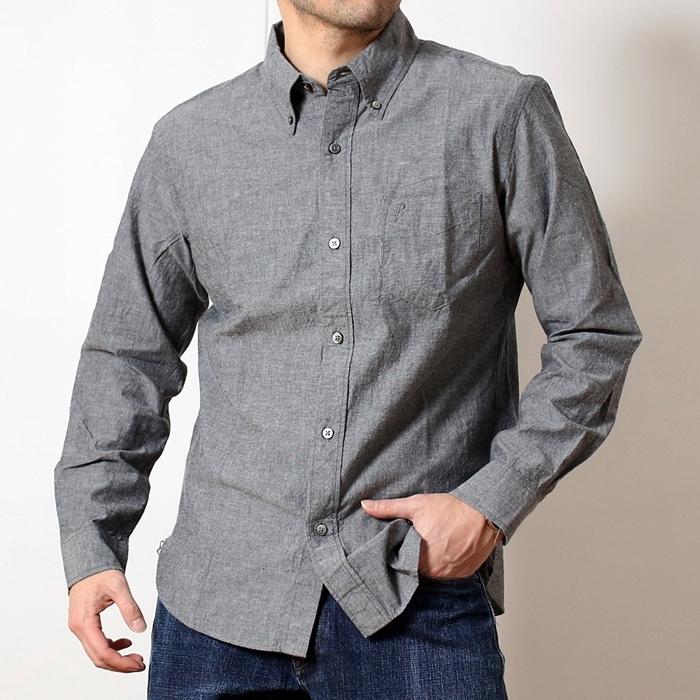 フェローズ PHERROW'S シャツ ボタンダウンシャツ シャンブレーシャツ BDシャツ 24S-PBD2 長袖 ロゴ刺繍 シャンブレー生地 空環 日本製 メンズ (32-24spbd2)｜rockingchair2822｜02