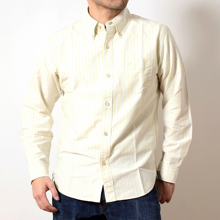 フェローズ PHERROW'S シャツ ボタンダウンシャツ オックスフォードシャツ BDシャツ 24S-PBD3 長袖 ロゴ刺繍 ストライプ メンズ ブランド 日本製 (32-24spbd3)｜rockingchair2822｜03