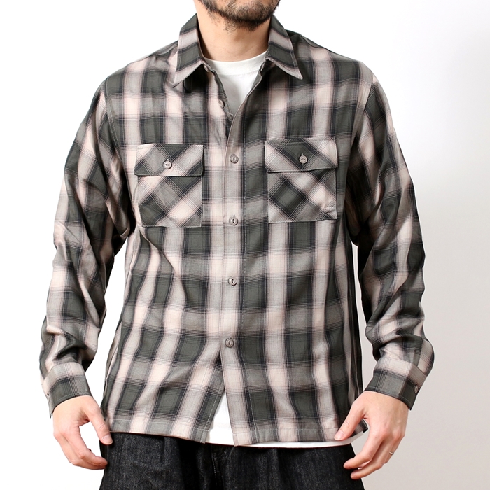 BIG MIKE（ビッグマイク） チェックシャツ 長袖 シャツ レーヨン