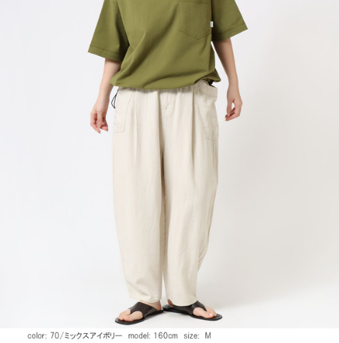 Cafetty カフェッティ リネンコクーンパンツ 春夏 体型カバー レディース 40代50代 大人カジュアル (39-cf0621)_2