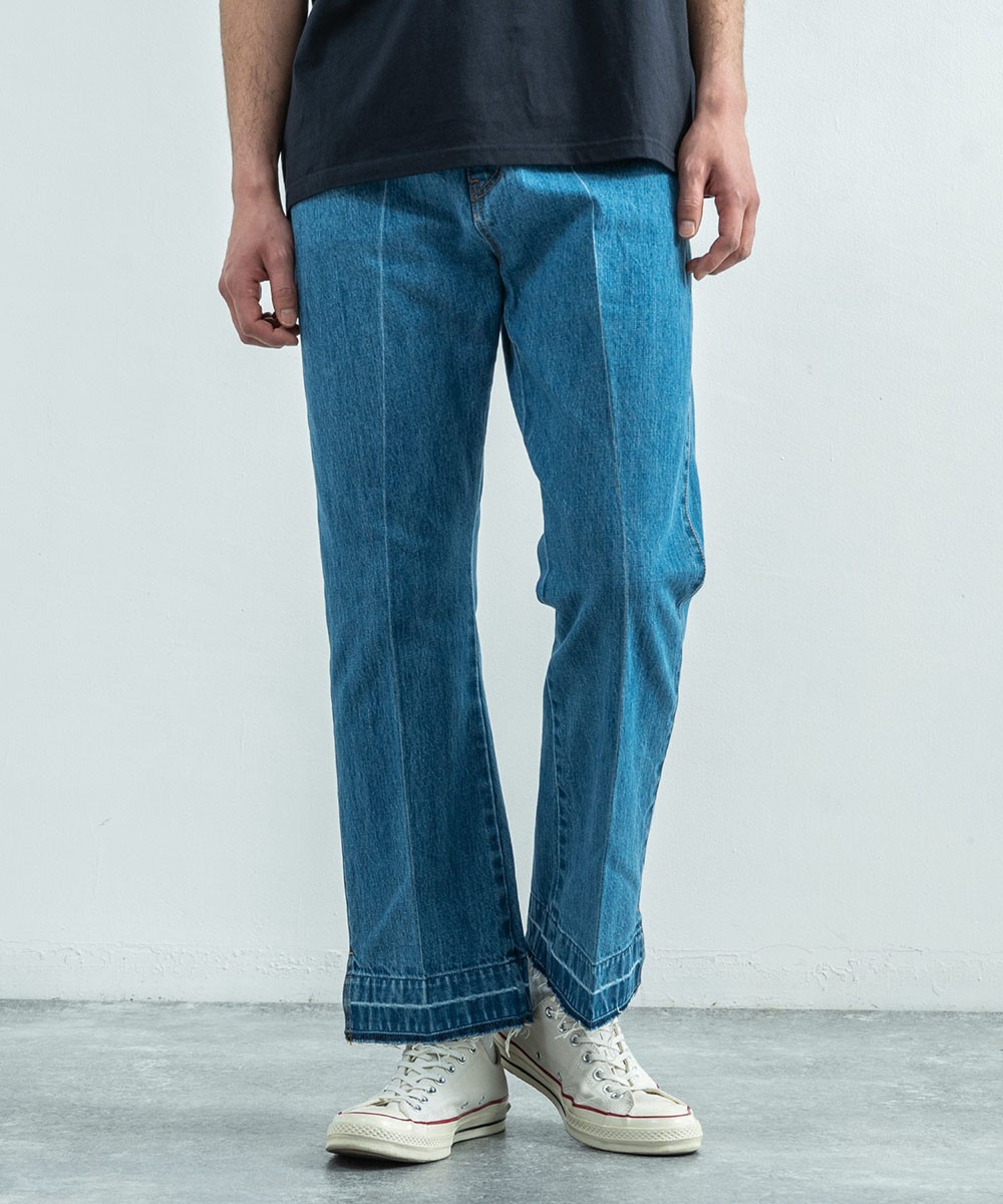 デニムパンツ メンズ レディース ジーンズ アンクル丈 ブーツカット フレアシルエット セルビッチ 日本製 赤耳 コットン カジュアル キレイめ 9497 Rocky Monroe 通販 Yahoo ショッピング