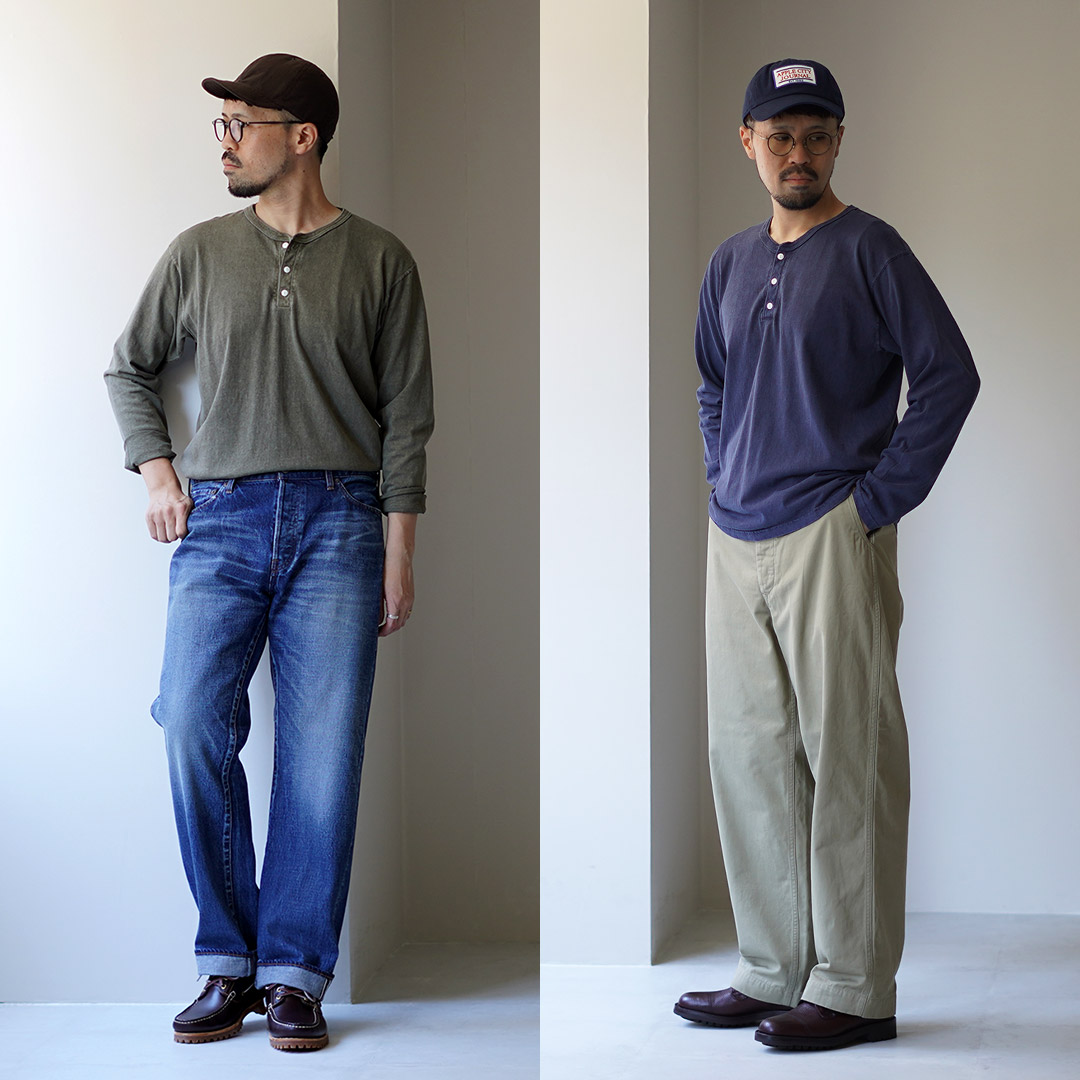 GOOD ON ON（グッドオン） カラー別注 ロングスリーブ ヘンリー