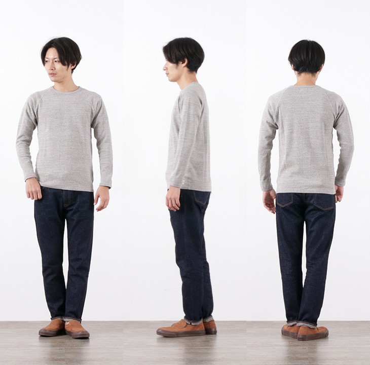 期間限定セール　k two studios striped 短丈ロンT グレー Kepani（ケパニ） ラフィー スパン フライス / ロングスリーブTシャツ