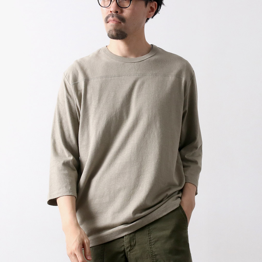 Jurgen Lehl ヘンプコットン　ジャカード織カットソー 中古・古着通販】JURGEN LEHL (ヨーガンレール) コットンシルク