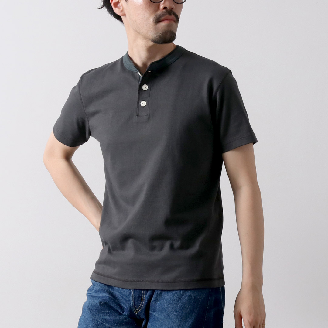 BARNS（バーンズ） ヘンリーネック 半袖 Tシャツ / フラットシーマ / メンズ / 無地 / 日本製 | BARNS OUTFITTERS | 03