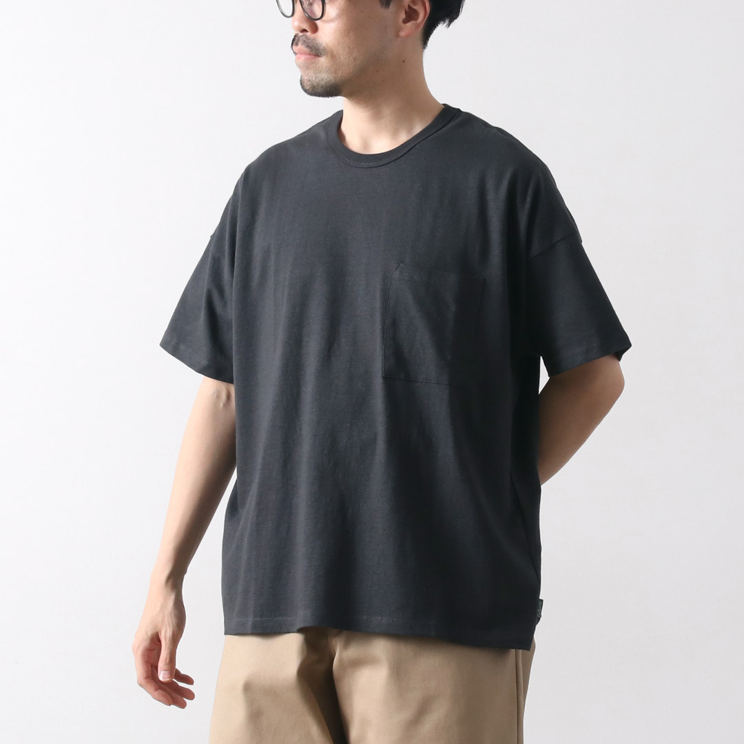 【GO HEMP】【ヘンプコットン】【M】【メンズ】【カットソー Tシャツ】 GOHEMP GOHEMP（ゴーヘンプ） ワイド ポケットTシャツ / 半袖