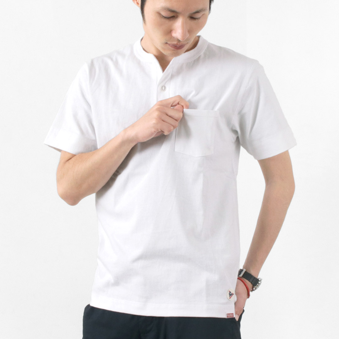 FELCO × HEALTH KNIT（フェルコ × ヘルスニット） ポケットヘンリーネックTシャツ / 半袖 綿 コットン｜rococo｜02