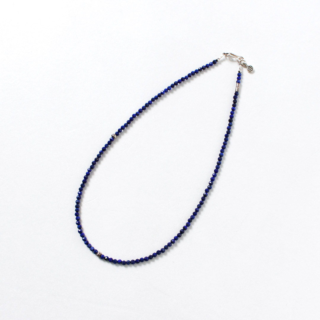 phaduA（パ・ドゥア） ラピスラズリ 3mm カットビーズ ネックレス / アンクレット 2way カレンシルバー メンズ レディース | ROCOCO | 01