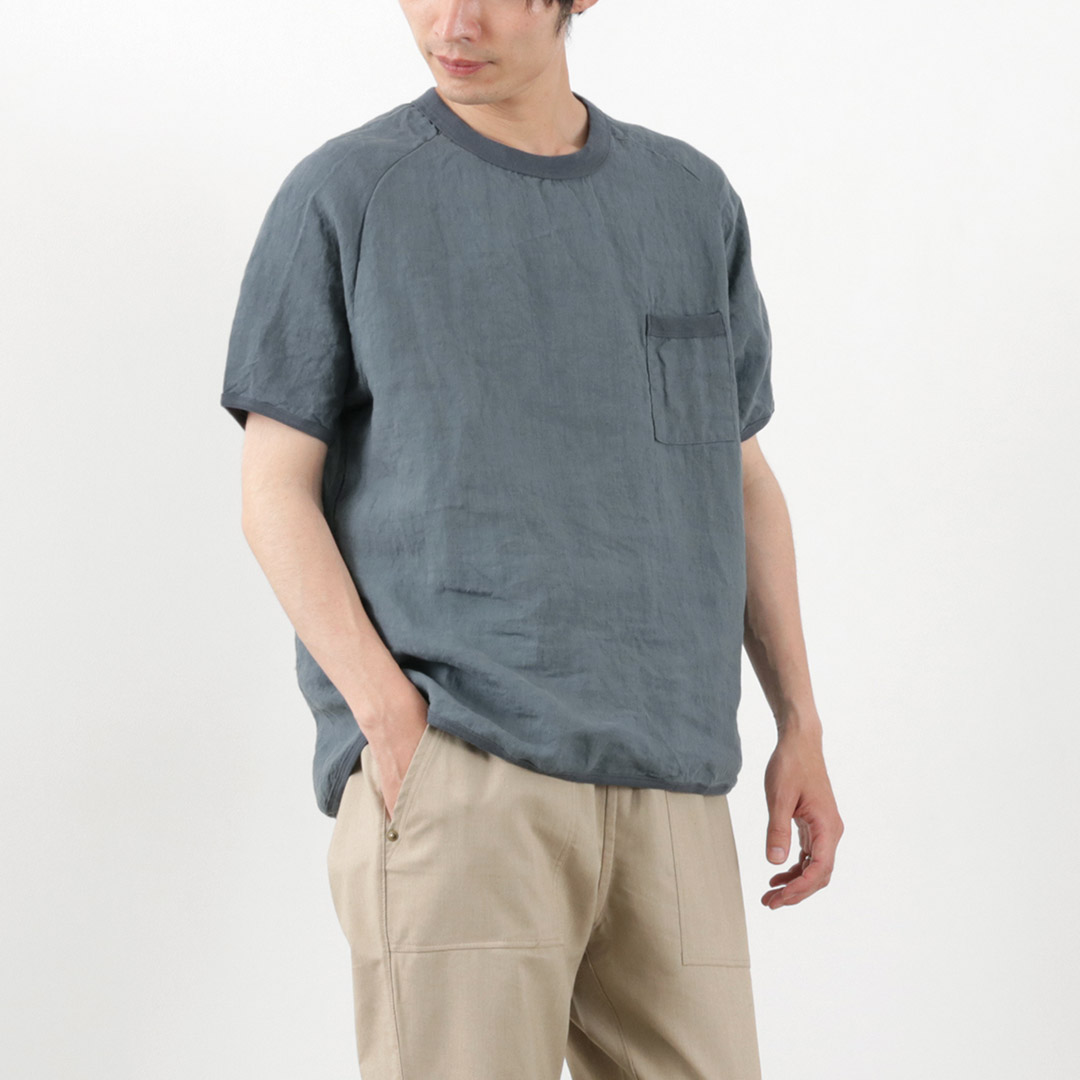 RE MADE IN TOKYO JAPAN（アールイー） フレンチリネンTシャツ / プルオーバー 半袖シャツ メンズ｜rococo｜04