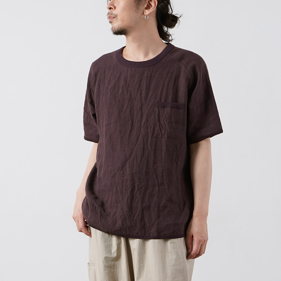 RE MADE IN TOKYO JAPAN（アールイー） フレンチリネンTシャツ 日本製 / メンズ 半袖 麻 | Re made in tokyo japan | 04