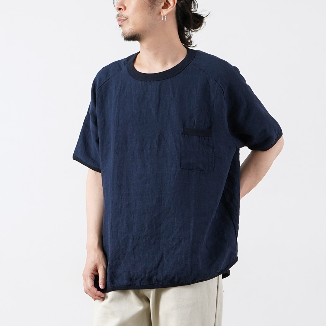 RE MADE IN TOKYO JAPAN（アールイー） フレンチリネンTシャツ 日本製 / メンズ 半袖 麻 | Re made in tokyo japan | 06