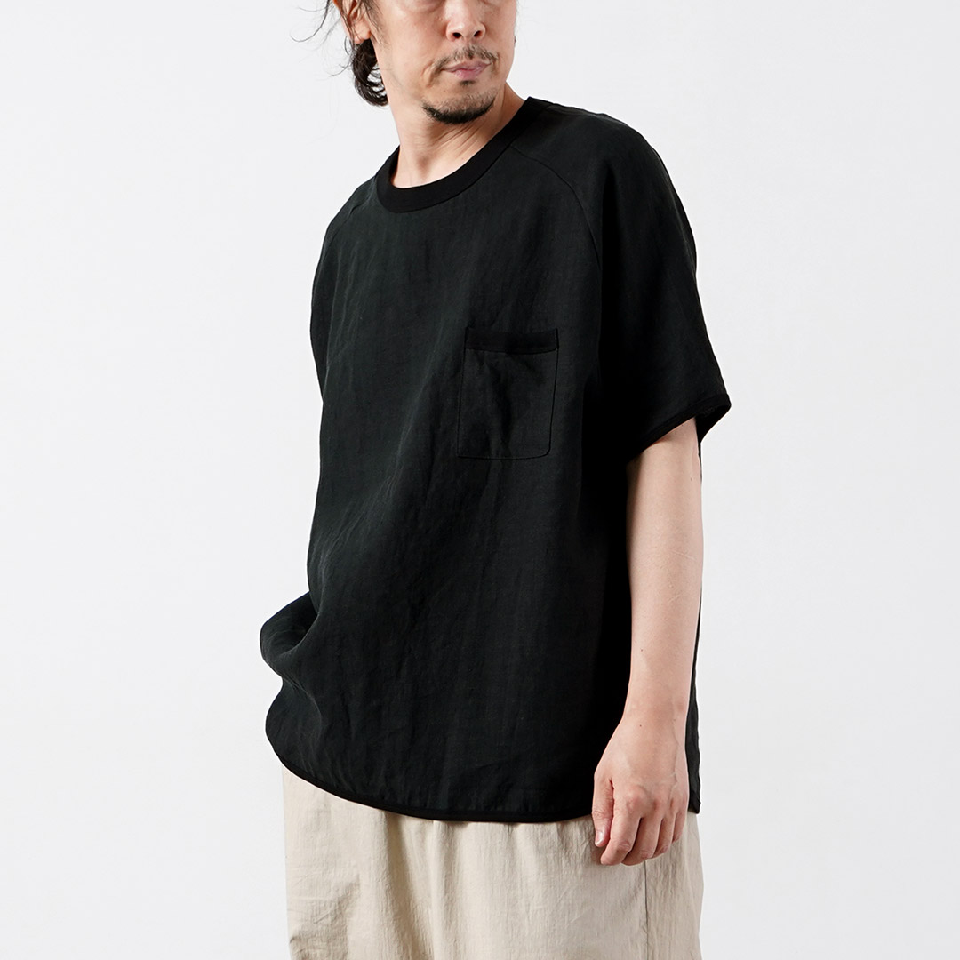 RE MADE IN TOKYO JAPAN（アールイー） フレンチリネンTシャツ 日本製 / メンズ 半袖 麻 | Re made in tokyo japan | 07