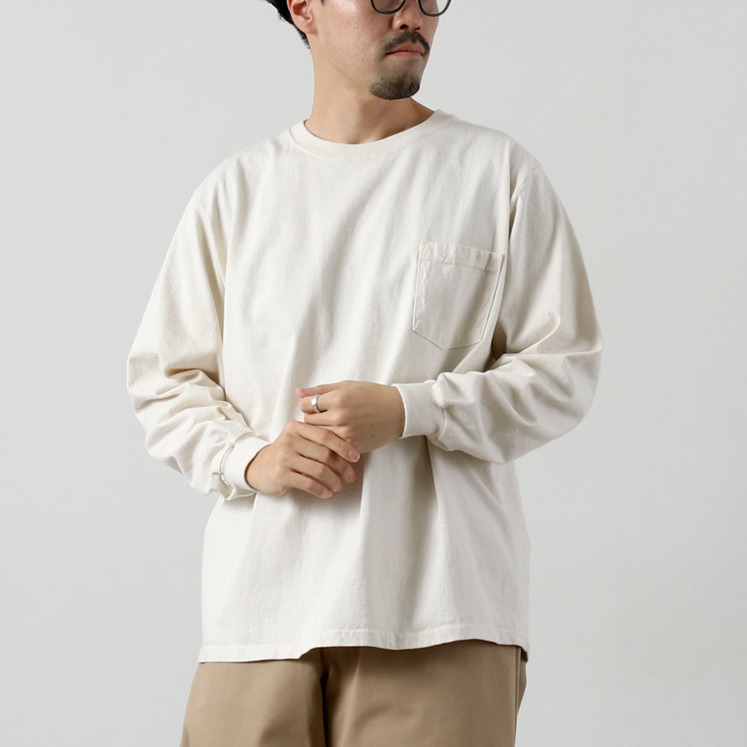 GOODWEAR（グッドウェア） クルーネック ポケット Tシャツ 長袖 / メンズ レディース ロンT 無地 2023年モデル Goodwear GOODWEAR（グッドウェア） クルーネック ポケット T
