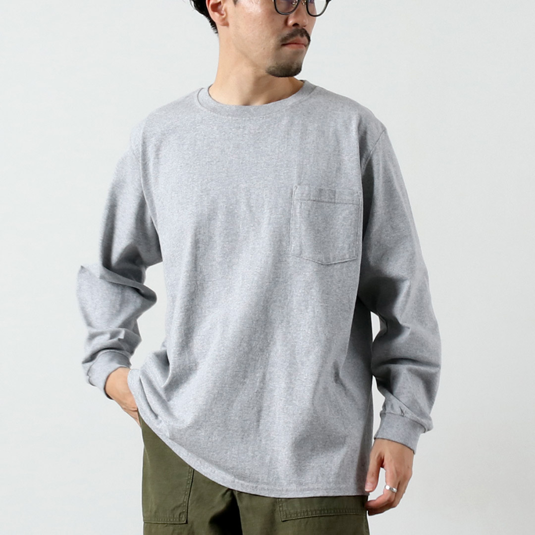 GOODWEAR（グッドウェア） クルーネック ポケット Tシャツ 長袖 / メンズ レディース ロンT 無地 ヘビーオンス 厚手 | Goodwear | 04