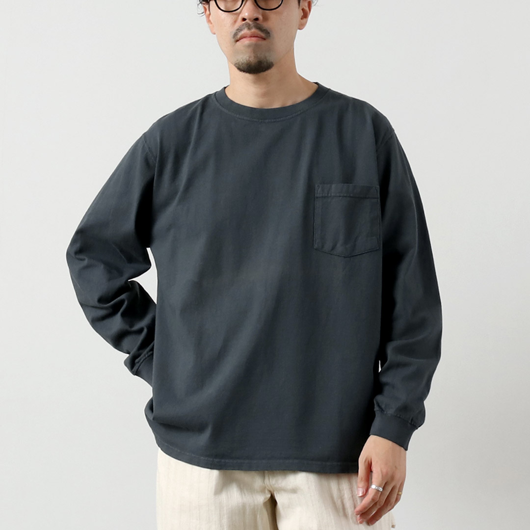 GOODWEAR（グッドウェア） クルーネック ポケット Tシャツ 長袖 / メンズ レディース ロンT 無地 ヘビーオンス 厚手 | Goodwear | 06