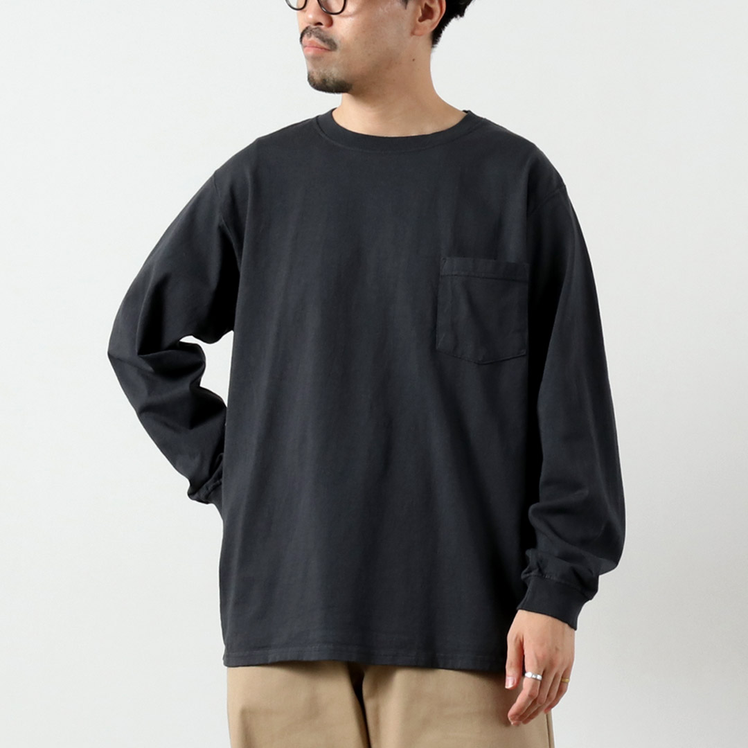 GOODWEAR（グッドウェア） クルーネック ポケット Tシャツ 長袖 / メンズ レディース ロンT 無地 ヘビーオンス 厚手 | Goodwear | 07