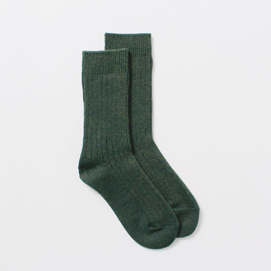 ROTOTO（ロトト） コットンウール リブクルーソックス / 靴下 メンズ レディース 冬 厚手 無地 日本製 | ROTOTO | 07