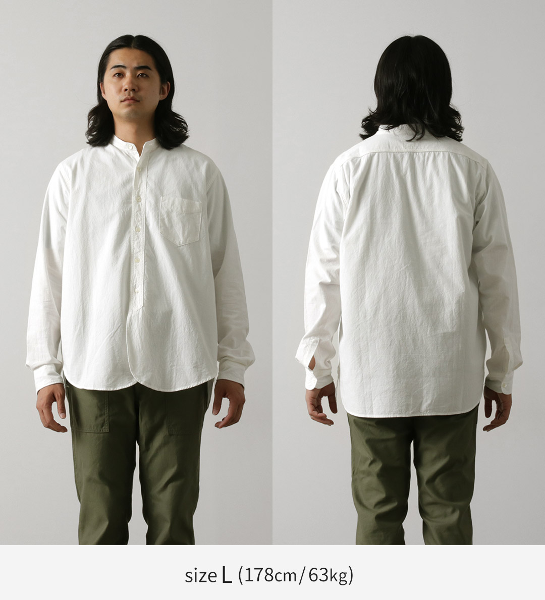 FOB FACTORY バンドカラーシャツ 2枚セット サイズ4 FOB FACTORY バンドカラーシャツ 2枚セット サイズ4