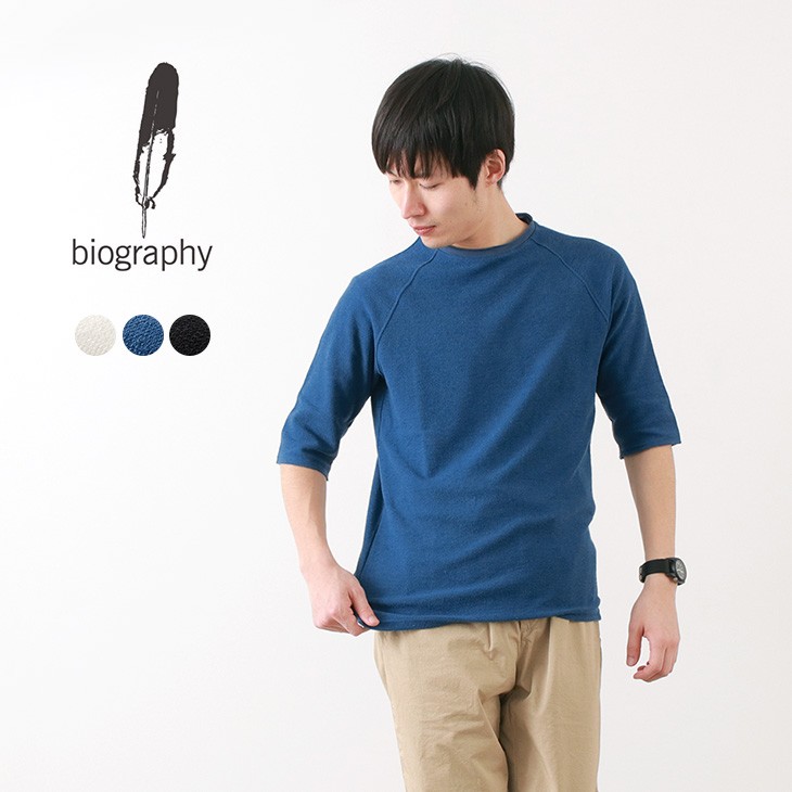 Biography バイオグラフィー 日本製 Rococo Paypayモール店 通販 Paypayモール コットンヘンプ ダブルフェイス クルーネック Tシャツ メンズ 安い爆買い Elhourriya Net
