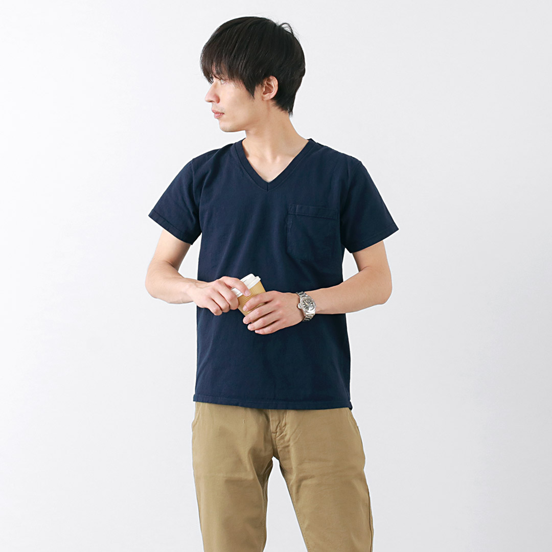 GOODWEAR（グッドウェア） カラー別注 ショートスリーブ Vネック ポケット Tシャツ / メ...