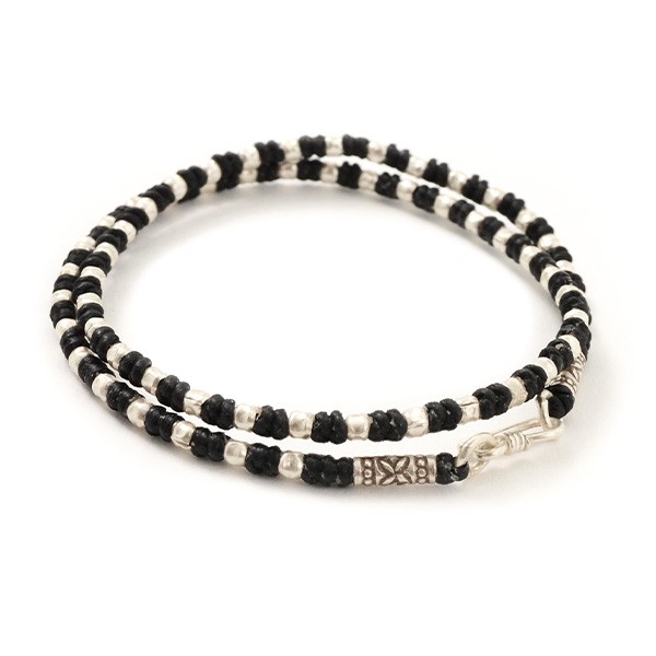 phaduA（パ・ドゥア） Wラップ ワックスコード カレンシルバー ブレスレット / メンズ / レディース / ペア可 | ROCOCO | 01