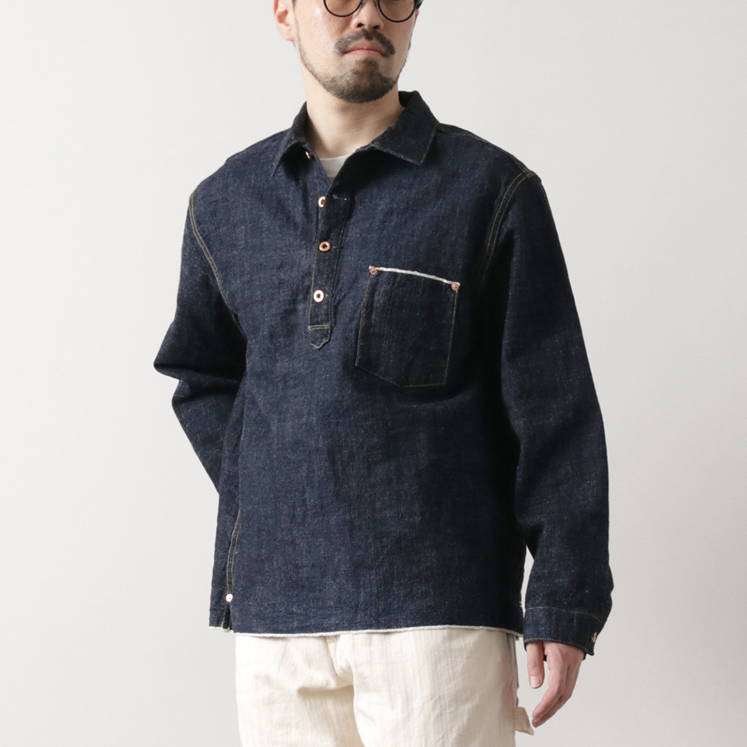 FOB FACTORY（FOBファクトリー） F2384 G3 デニム プルオーバー ジャケット / メンズ 日本製 DENIM PULL OVER  JK : 12590 : ROCOCO Yahoo!店 - 通販 - Yahoo!ショッピング