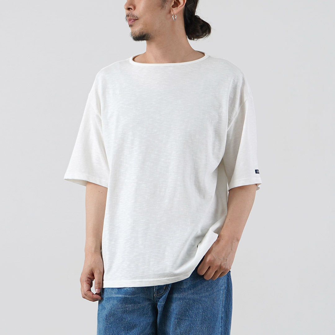 TIEASY（ティージー） HDCS ライト ビッグ ボートネック Tシャツ 日本製 / メンズ バスクシャツ 半袖 無地 | TIEASY | 01