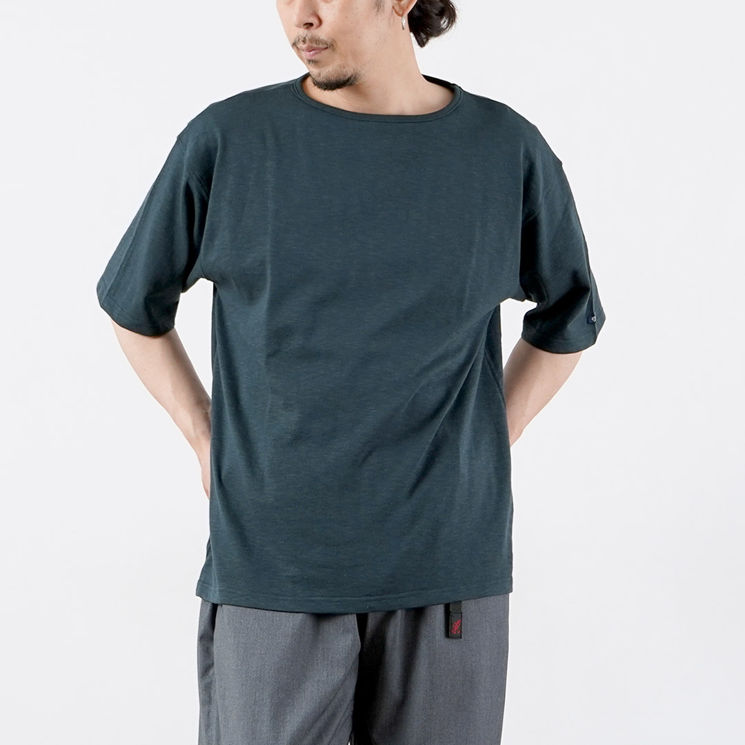 TIEASY（ティージー） HDCS ライト ビッグ ボートネック Tシャツ 日本製 / メンズ バスクシャツ 半袖 無地 | TIEASY | 06
