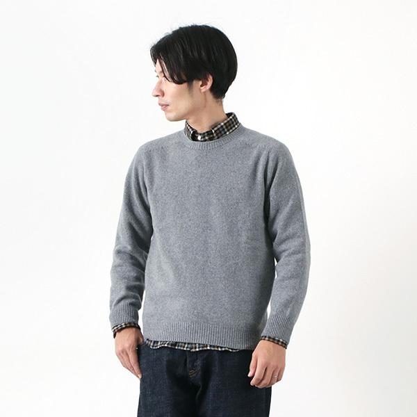 【希少品】 HARLEY OF SCOTLAND(ハーレーオブスコットランド) メリノ カシミヤ クルーネック ニット / メンズ レディース / 無地 【J2184192130】 (14300円)