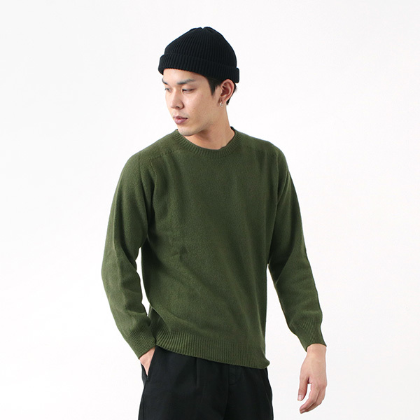 【希少品】 HARLEY OF SCOTLAND(ハーレーオブスコットランド) メリノ カシミヤ クルーネック ニット / メンズ レディース / 無地 【J2184192130】 (14300円)