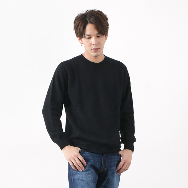 HARLEY OF SCOTLAND(ハーレーオブスコットランド) メリノ カシミヤ クルーネック ニット / メンズ レディース / 無地(14300円)