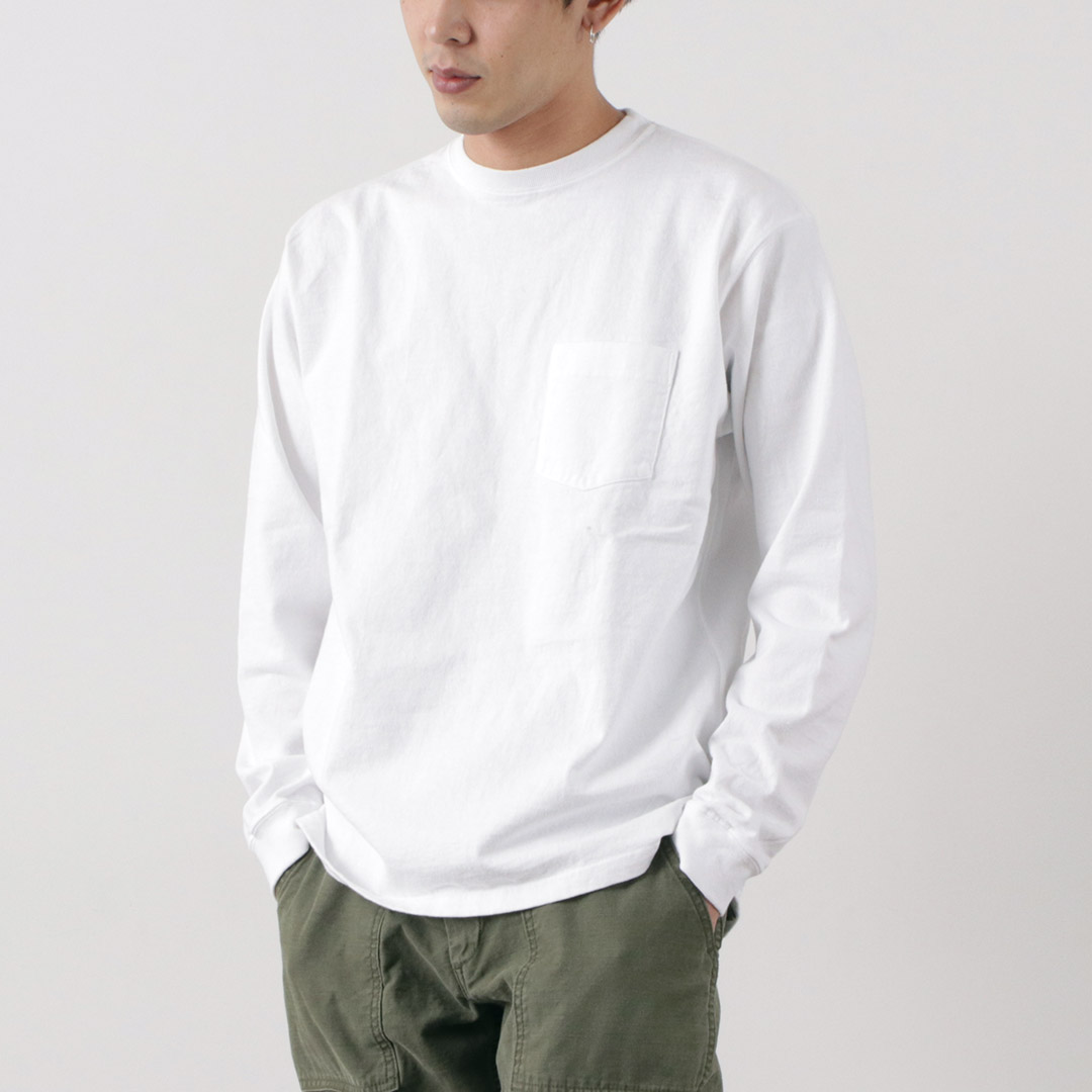 GOOD ON（グッドオン） 別注 ヘビー セットインスリーブ 長袖 ポケットTシャツ / メンズ 無地 9オンス | GOOD ON | 01