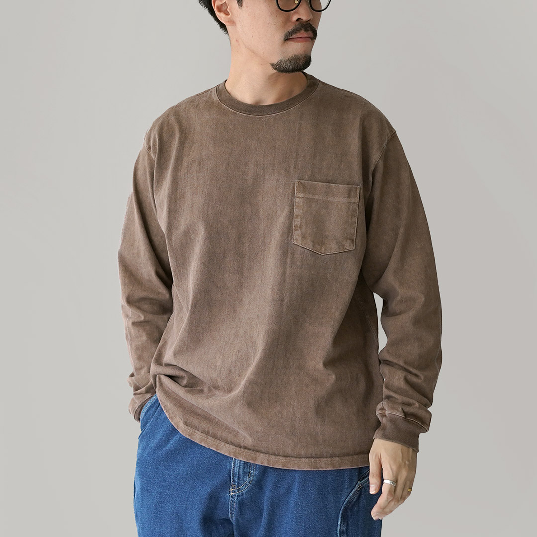 GOOD ON（グッドオン） 別注 ヘビー セットインスリーブ 長袖 ポケットTシャツ / メンズ 無地 9オンス | GOOD ON | 10